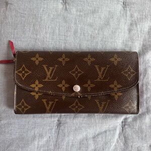Louis Vuitton Monogram Trifold Wallet with Red Inside